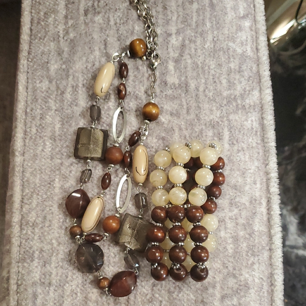Elegant Multi-Strand Beaded Necklace